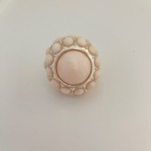 Cocktail Ring - expandable pink & silver